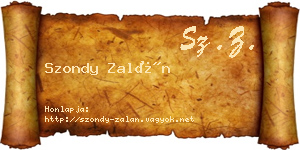 Szondy Zalán névjegykártya
